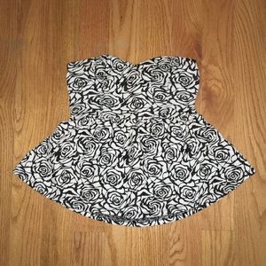 Floral strapless top